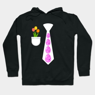 Easter tie funny easter costume with suit pocket and tulips for easter Hoodie